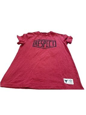 Under Armour Project Rock RESPECT  Youth Large Short Sleeve Red Lifting T-Shirt